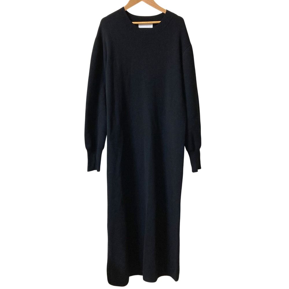 23AW AP STUDIO エーピーストゥディオ Crew neck Knit Onepiece ニット ワンピース サイズ38 ブラック レディース 古着