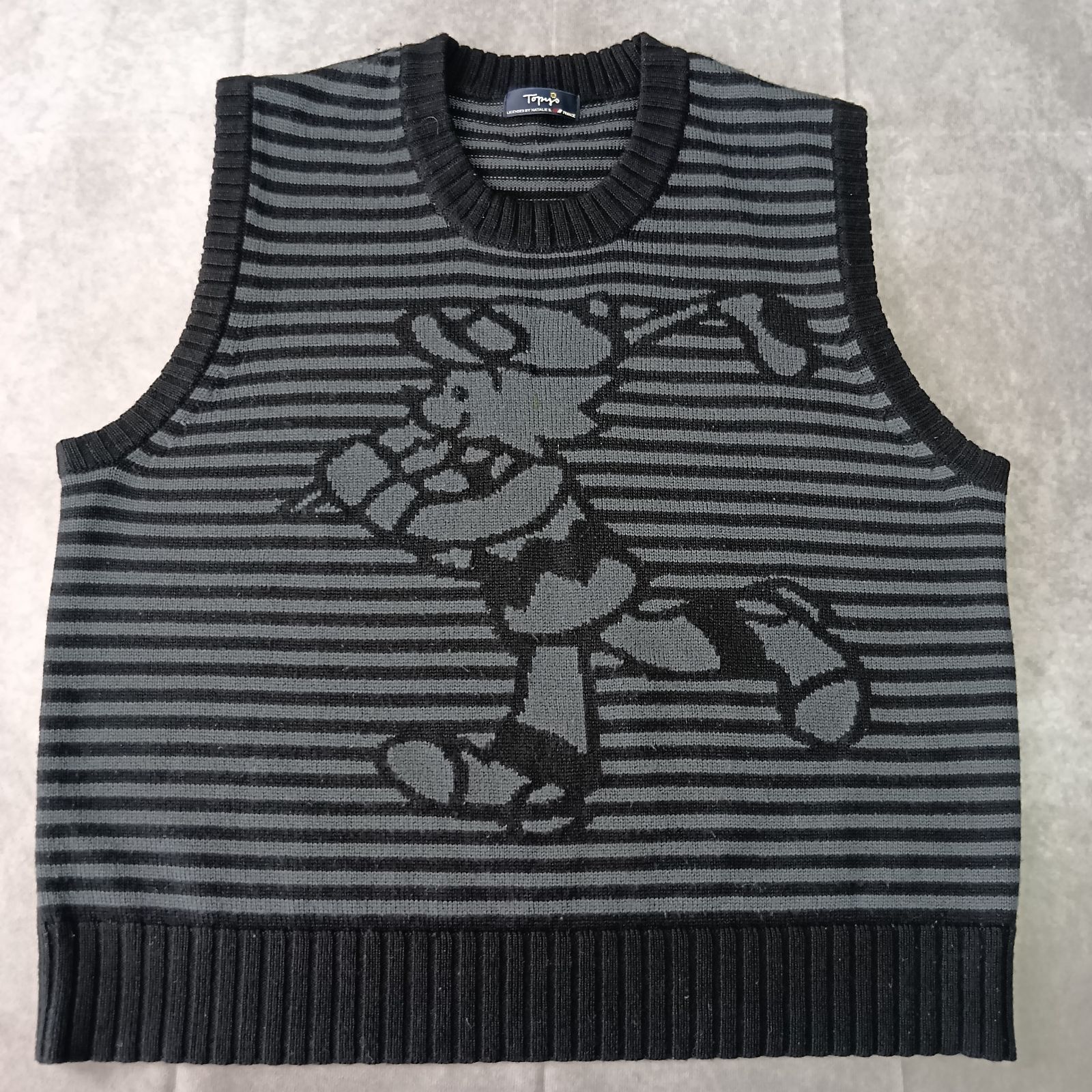 TOPYS トピィーズ ニットベスト ブラック×グレー - メルカリ