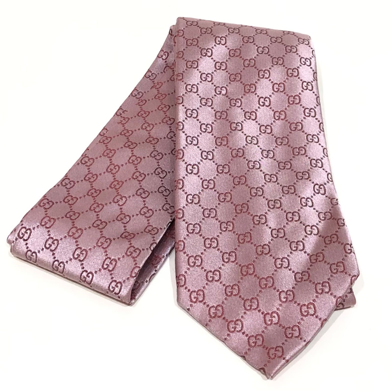 グッチ ネクタイ GG柄 GUCCI 148x8cm シルク ピンク 総柄 98 グッチ ネクタイ GG柄 GUCCI RED 148x8cm シルク ピンク 総柄