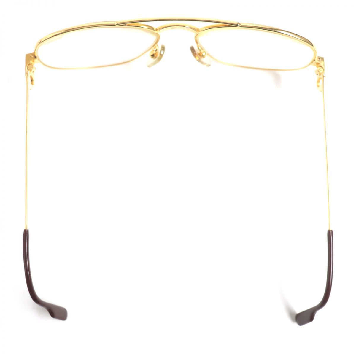 美品▽Cartier カルティエ サントス ツーブリッジ ロゴ金具付き メガネ