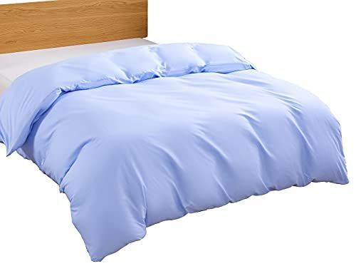 ブルー_セミダブル・170x210cm 掛けふとんカバー セミダブル 170x210cm 綿100％ 掛け布団用カバー 平織り 布団カバー 防ダニ 抗菌 ブルー