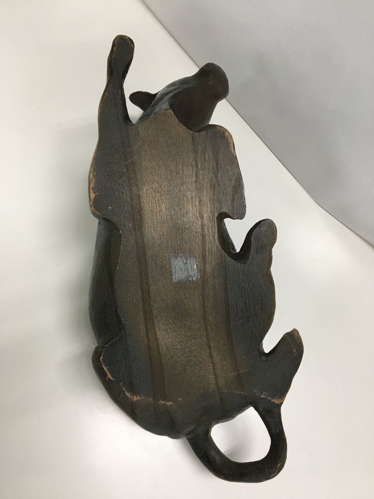 木製　牛の置物　丑のオブジェ　昭和レトロ