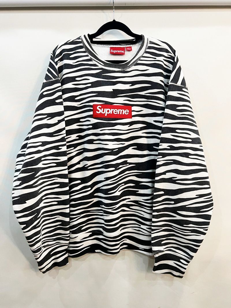 シュプリーム Supreme Box Logo Crewneck L ゼブラ新品未使用未試着購入先