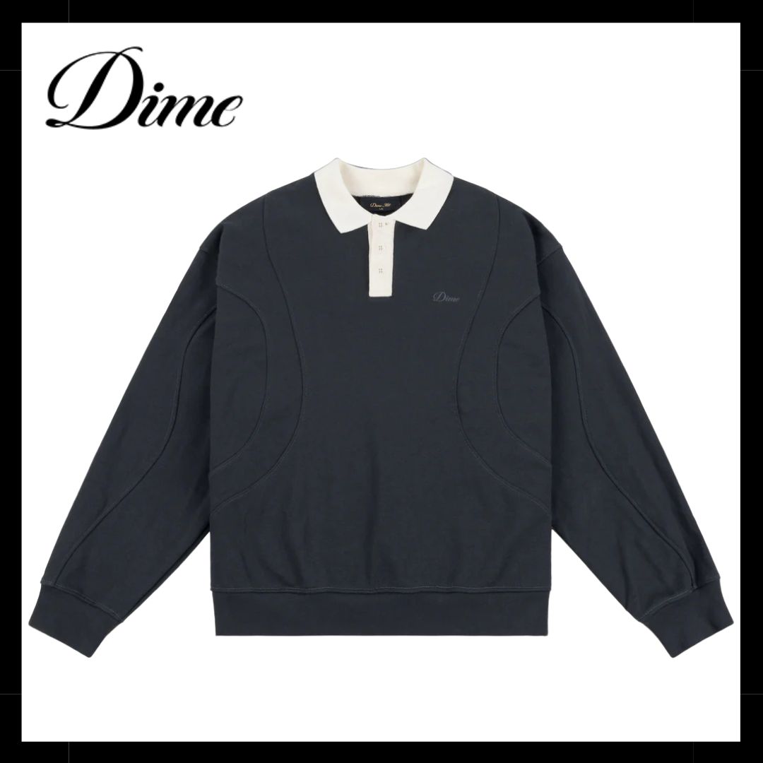 Dime ダイム French Terry Rugby NAVY ラガーシャツ