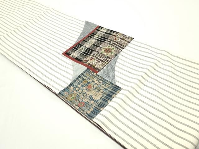 袋帯　確認用 平和屋着物◎六通柄袋帯 風景文 金糸 正絹 逸品 BAAU4868hv 平和屋