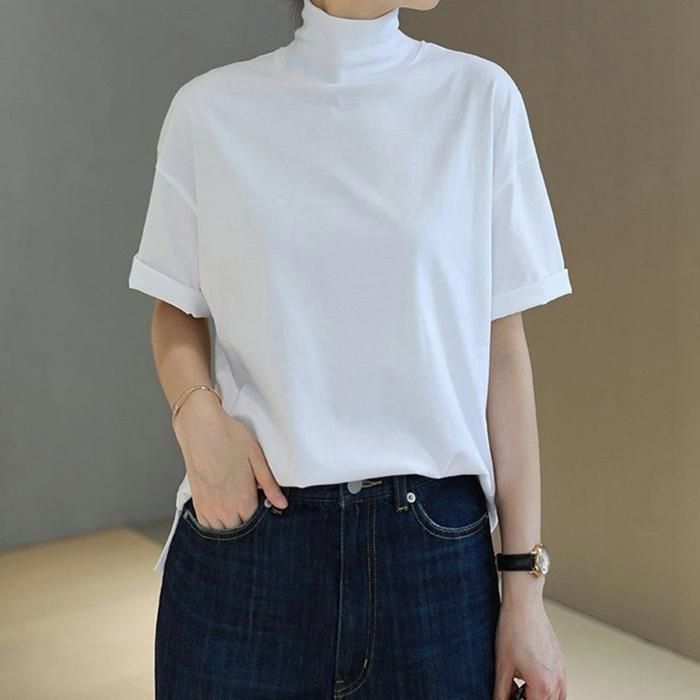 100％ コットンtシャツ 半袖 モックネック ラグラン ヘビーウェイト レディース トップス 夏 半袖 オーバーTシャツ かわいい カジュアル フェミニン 通勤 楽天市場】コットンtシャツ 半袖 モックネック ラグラン