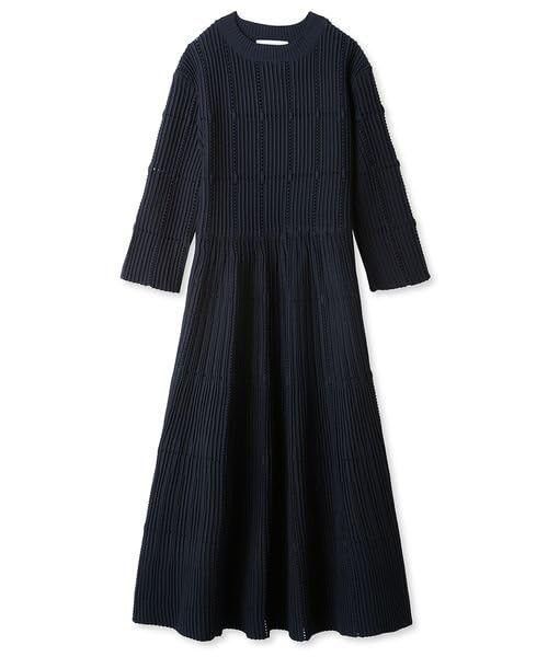 ☆NS☆38_ネイビー [セルフォード] ディフォーメーションニット