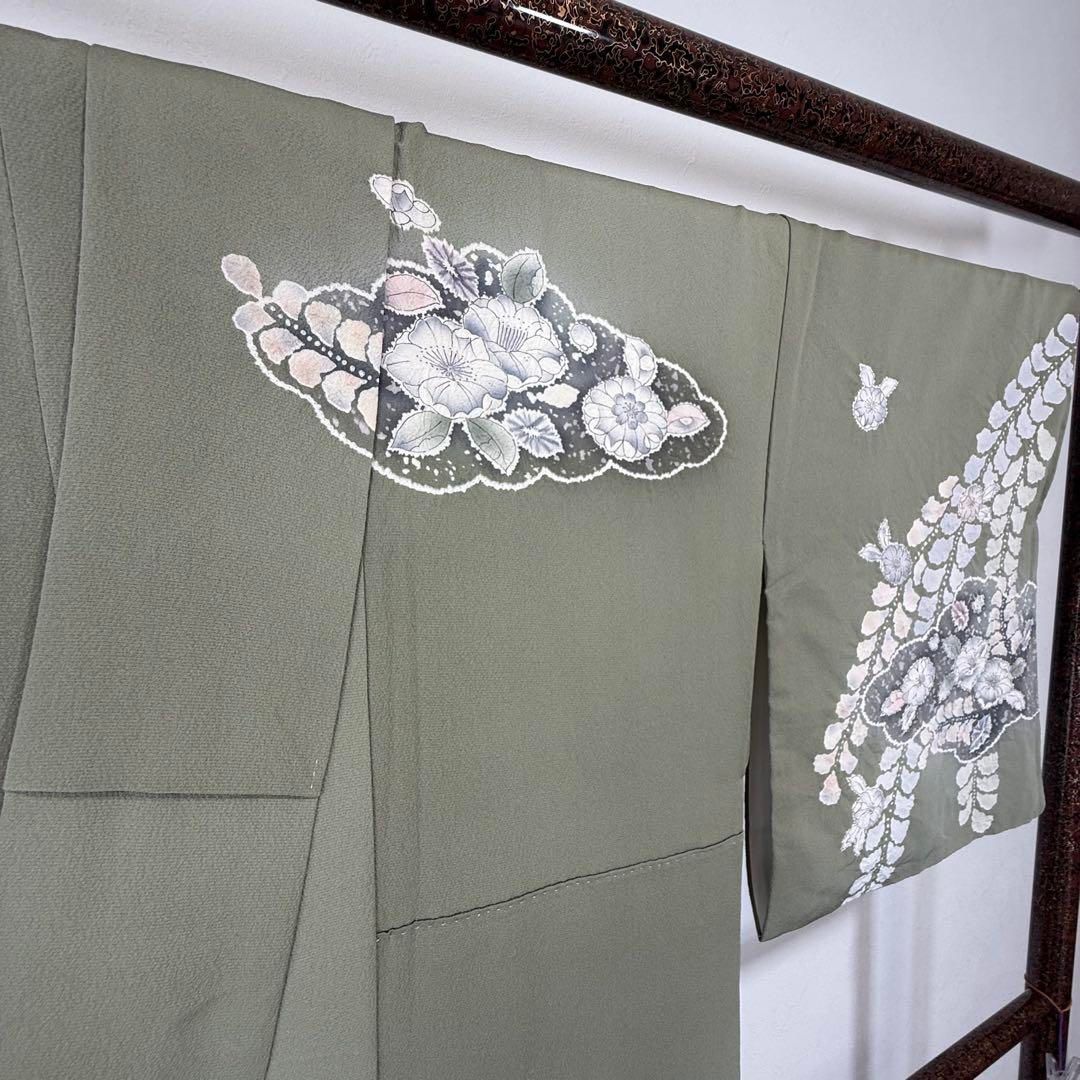 美品　正絹　袷　広襟　訪問着　付け下166 辻ヶ花　横幅たっぷり　トールサイズ 美品 正絹 袷 広襟 訪問着 付け下166 辻ヶ花 横幅たっぷり トール