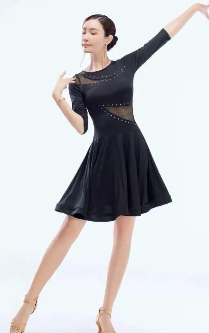 ストーン付きラテン練習着★かっこいいワンピース✨ ストーン付きラテン練習着☆かっこいいワンピース? - メルカリ
