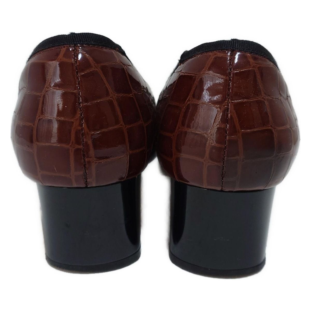 My Ferragamo マイ フェラガモ パンプス 8 C レディース - ブラウン×黒 型押し加工 レザー WWW_MORNINGWALKER_COM