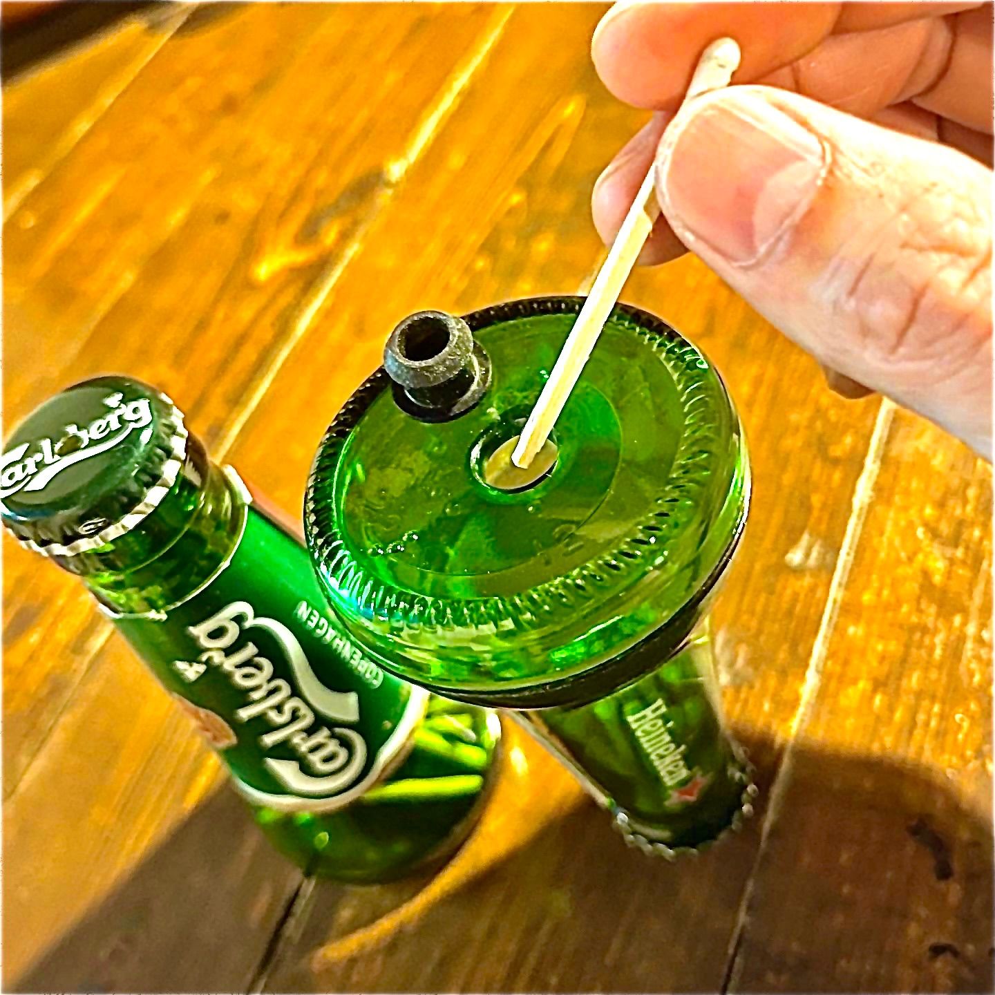 ビール瓶リメイクランプ 空瓶リメイクでボトルライト作ってみた 