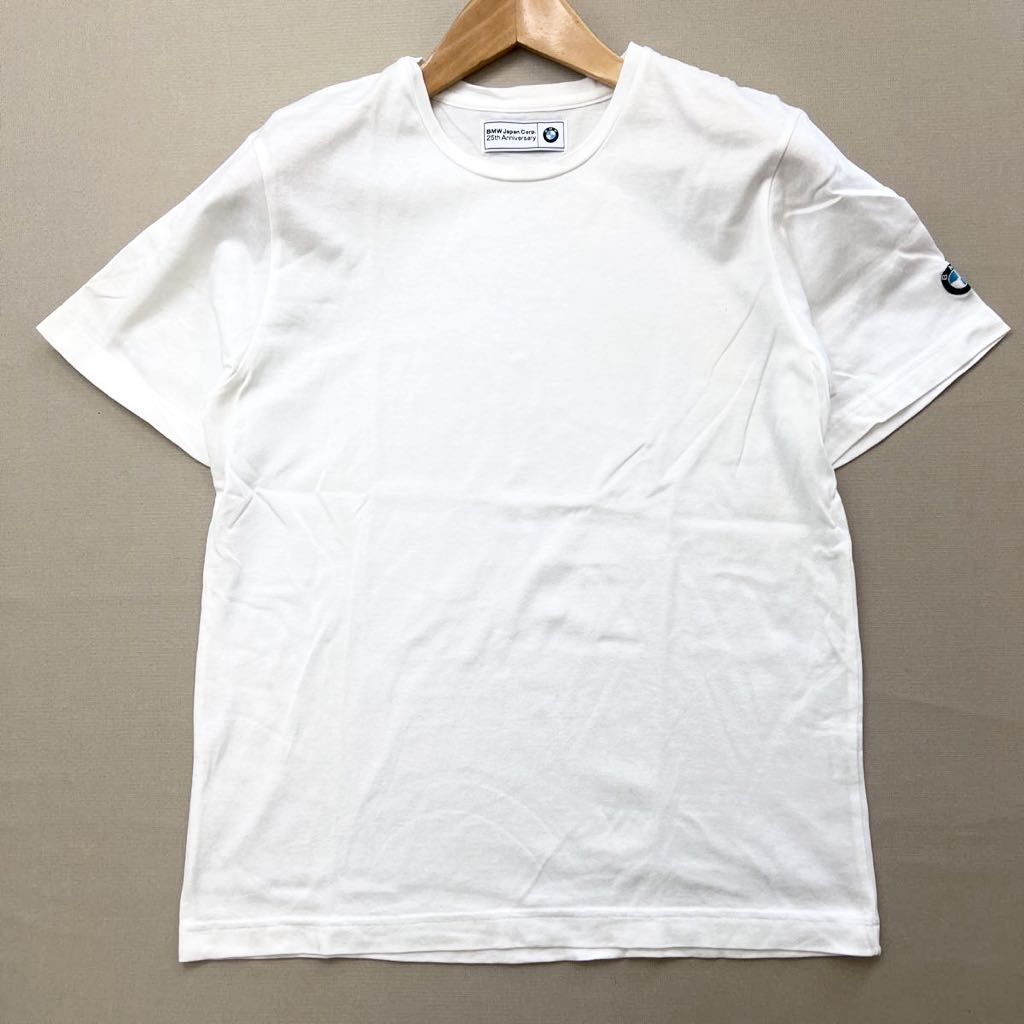 希少  BMW 25周年記念 日本製 Tシャツ ロゴ 刺繍 ホワイト M 軽い肌触りが最高 シンプルなのでヘビロテ必須 オーナー 車好きS434