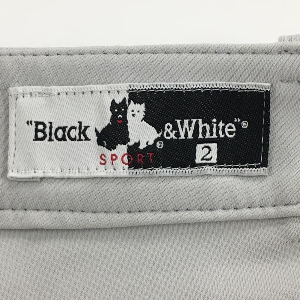 ブラックアンドホワイト パンツ ライトグレー バックロゴ