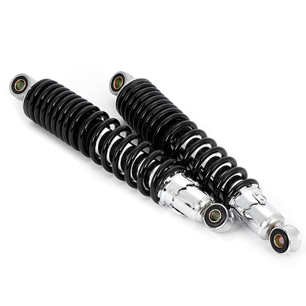 バイク オートバイ リア サスペンション ショックアブソーバー 310mm 社外品 修理 パーツ 左右セット 汎用 (ブラック) [ブラック]