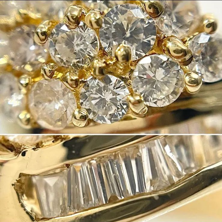 ダイヤ リング K18 ダイヤモンド 1.00ct 指輪18金メレ 1ct - メルカリ