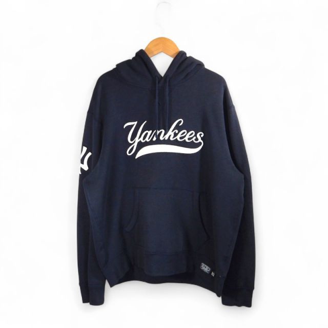 POLO BY RALPH LAURENT YANKEES LOGO HOODIE NAVY サイズL ポロ バイ ラルフローレン ヤンキース ロゴ フーディー パーカー 大名店
