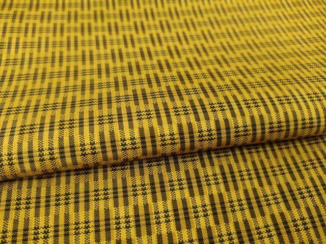 平和屋着物○山下八百子 本場黄八丈 市松綾織 紬 正絹 逸品 AABA3346ck
