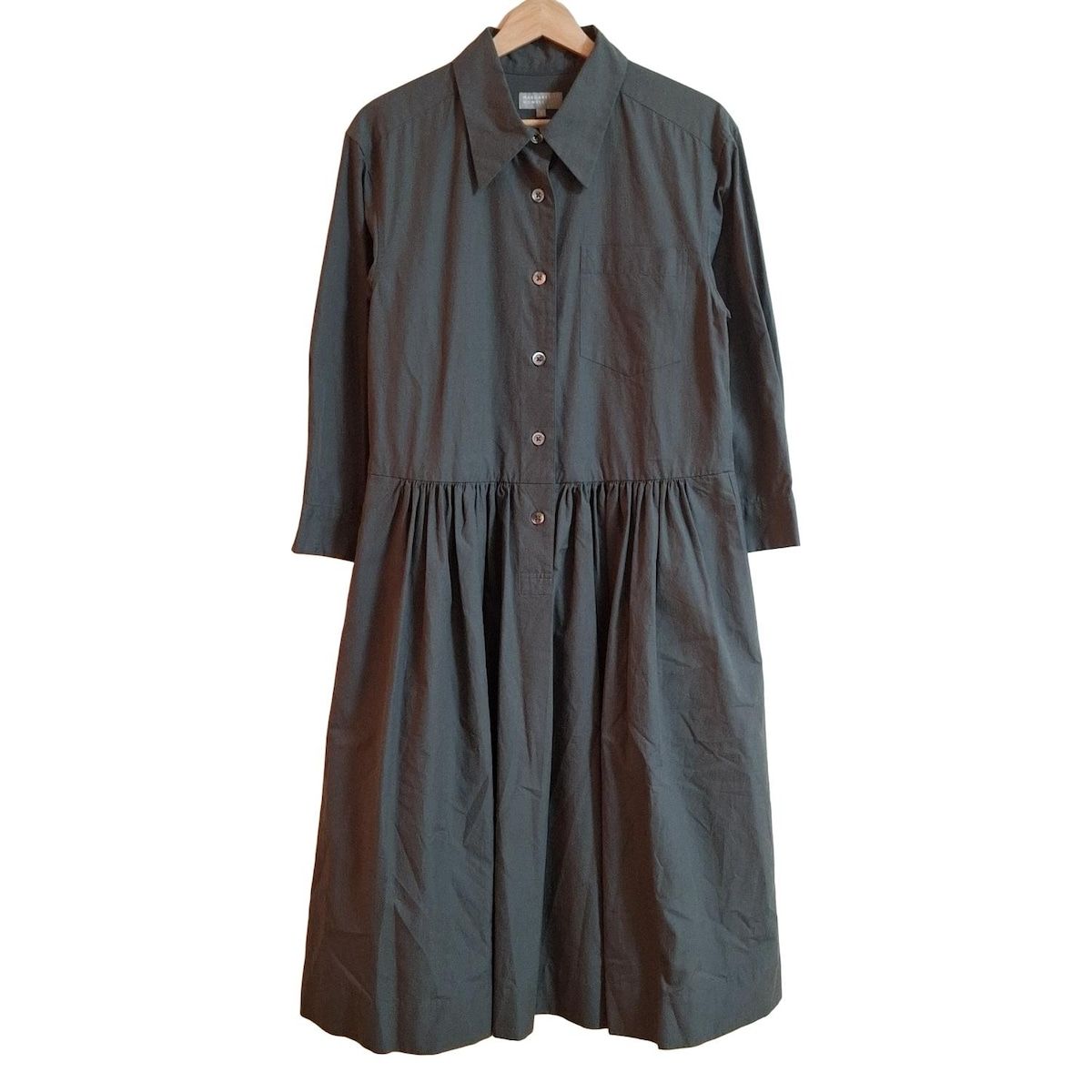 MargaretHowell マーガレットハウエル ワンピース サイズ2 M レディース - ダークグレー レギュラーカラー|長袖|ロング|シャツワンピ