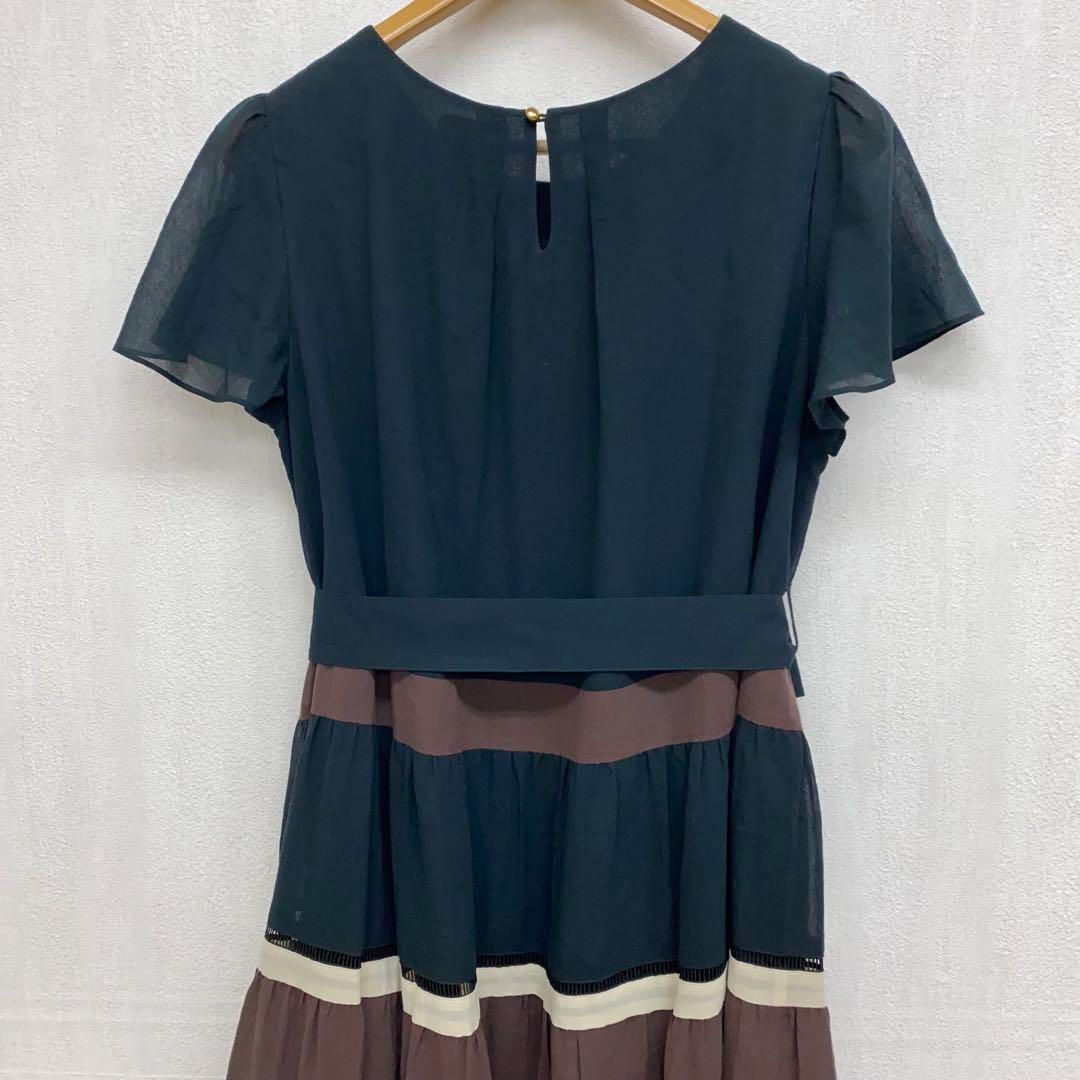 m4899 ローズティアラ コットンシフォン 配色 ワンピース WWW_MORNINGWALKER_COM