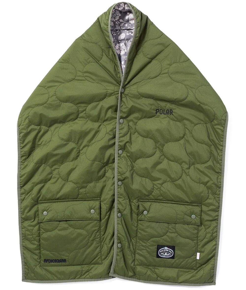 ポーラー AFD×POLER QUILTED VEST MUFFLER オリーブ OLIVE