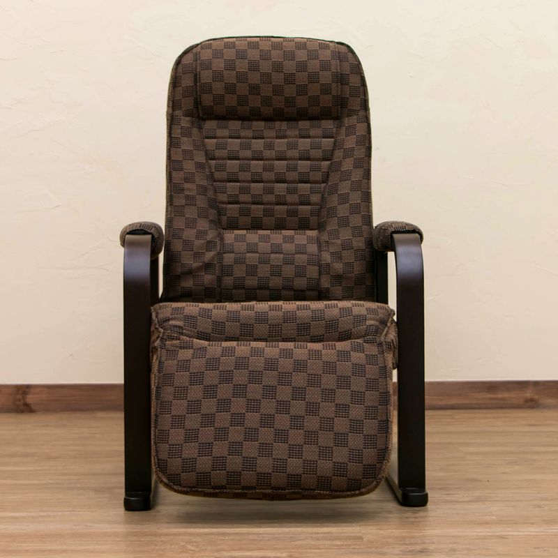 北海道 幅57cm レバー式リクライニングチェア フット付き 1001