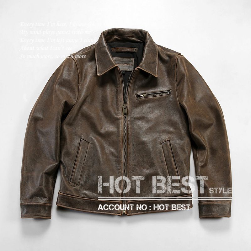 1.4mm カウハイド 1930s トラッカースタイル シングルライダース ギフト レザージャケット 染料仕上げ 牛革