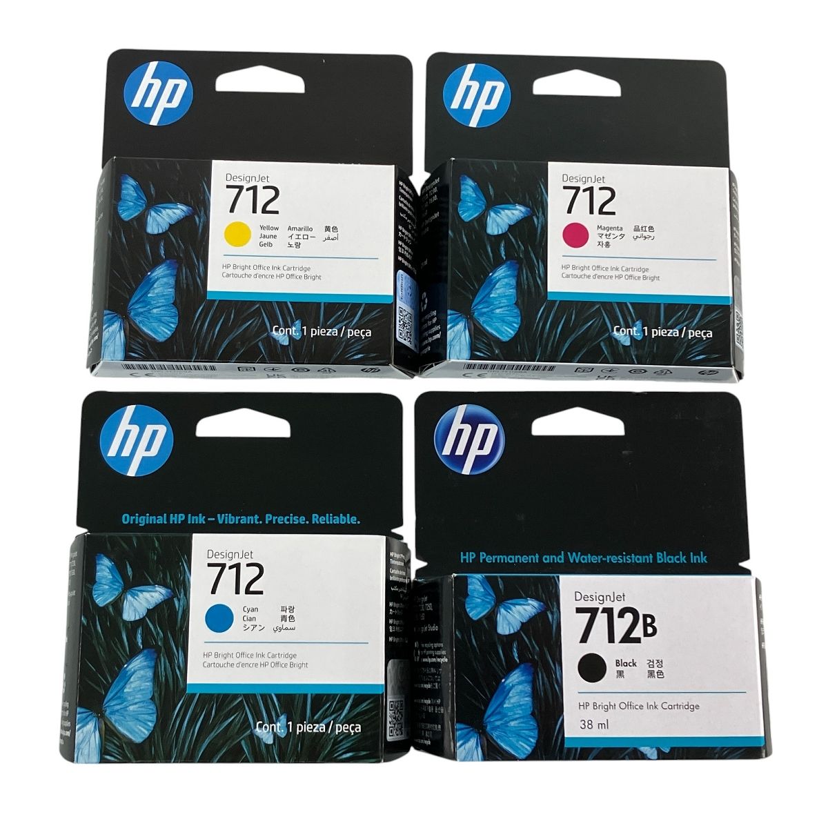 HP 712 インクカートリッジ 4色セット 純正 ブラック イエロー シアン マゼンタ N10027379