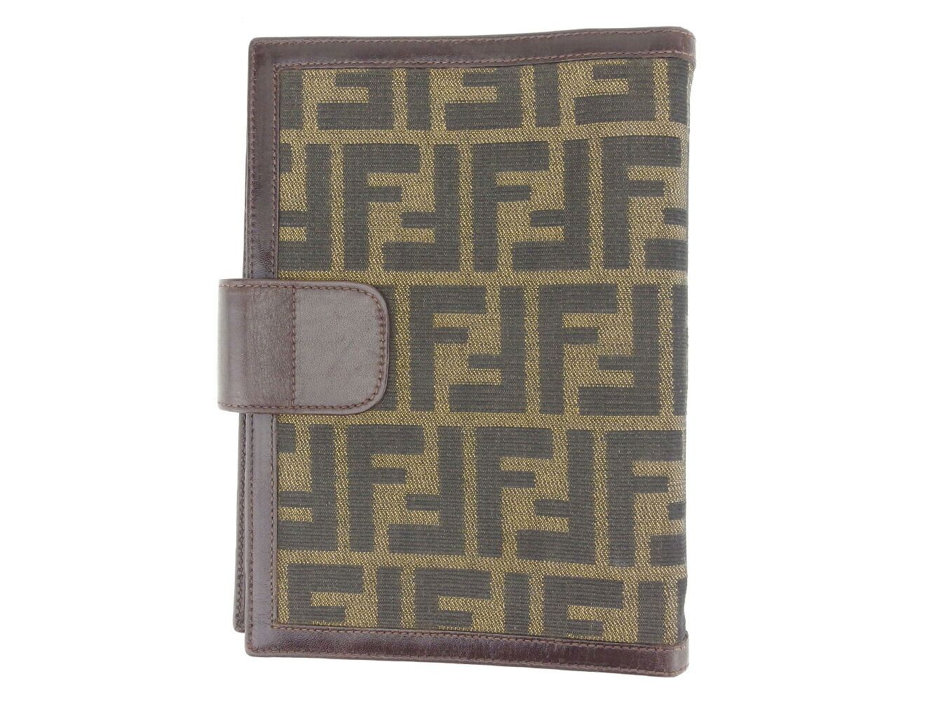フェンディ FENDI 手帳カバー ズッカ ブラウン ベージュ ブラック レディース