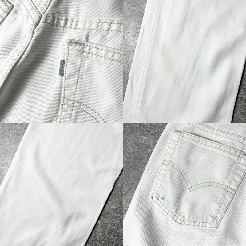 90s USA製 Levis シルバータブ WIDE LEG ホワイト デニム パンツ M