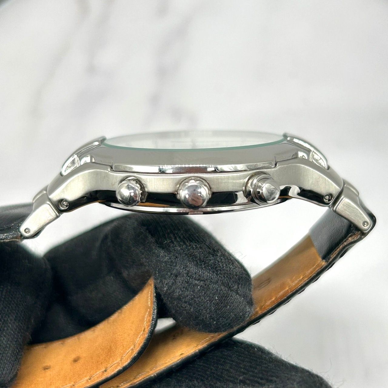 【SEIKO】クォーツ腕時計 セイコー クロノグラフ シルバー 文字盤 ブラック ゴールド アナログ 6T63-00DO メンズ セイコー クォーツ 腕時計 クロノグラフ 7T92-0LV0 シルバー文字盤