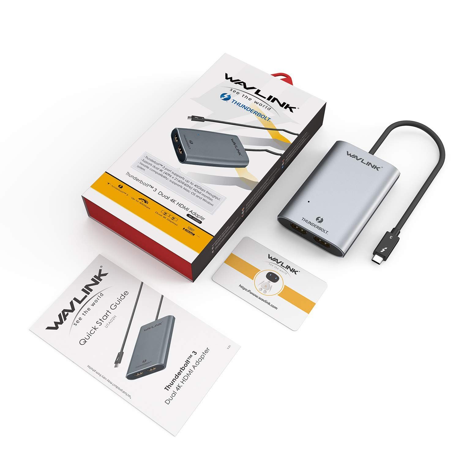 WAVLINK Thunderbolt 3ミニドッキングステーション HDMIアダプター デュアル4K シングル5K ディスプレイアダプター サンダーボルト３Dual 4K or Single 5