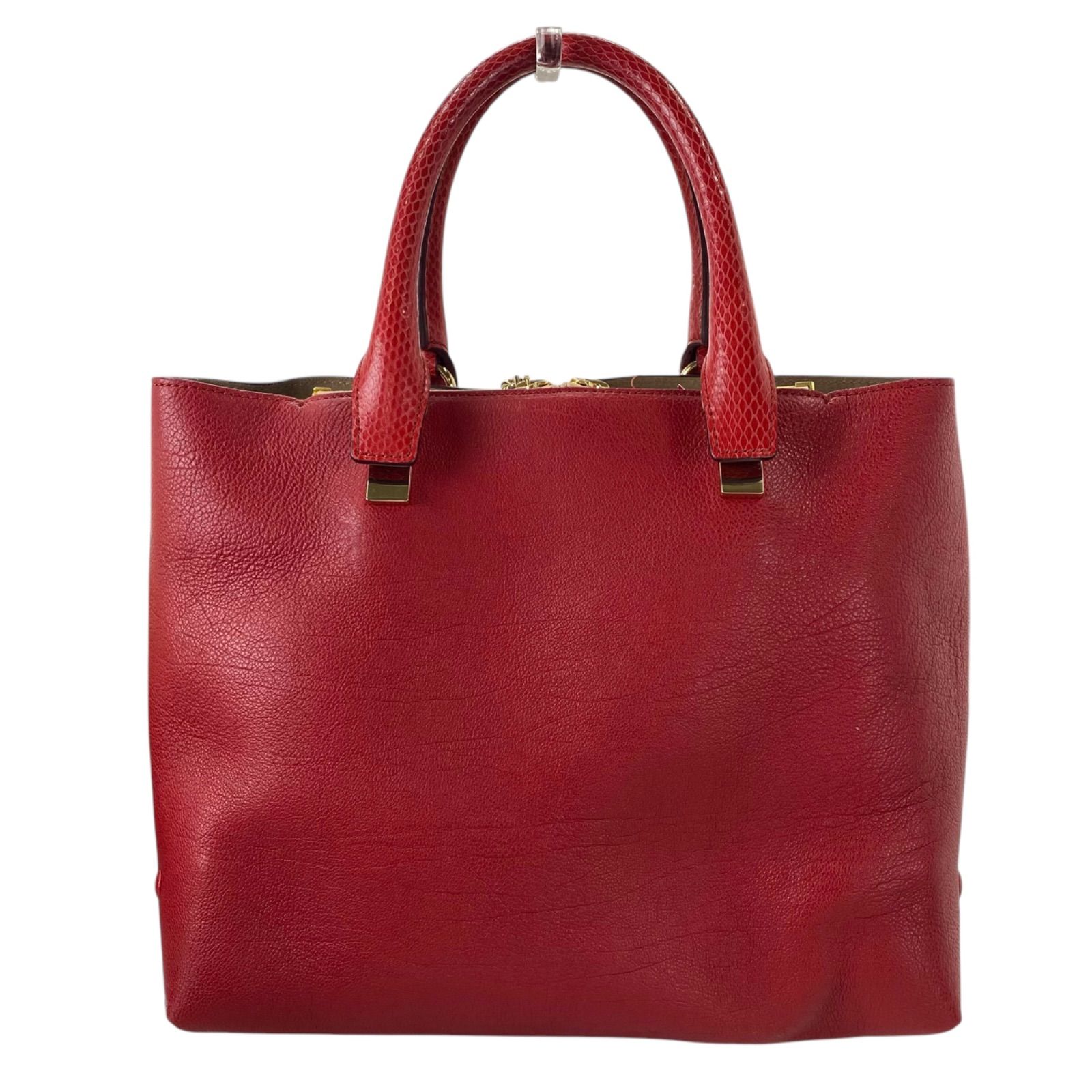 Chloe クロエ ハンドバッグ 本革 レザー レッド ヴィンテージ ロゴ