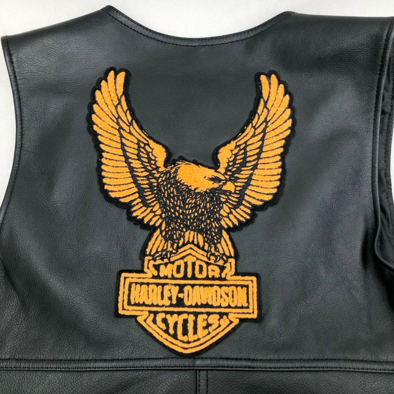HARLEY-DAVIDSON レザーベスト 98024-18VM M ブラック 牛革 イーグル