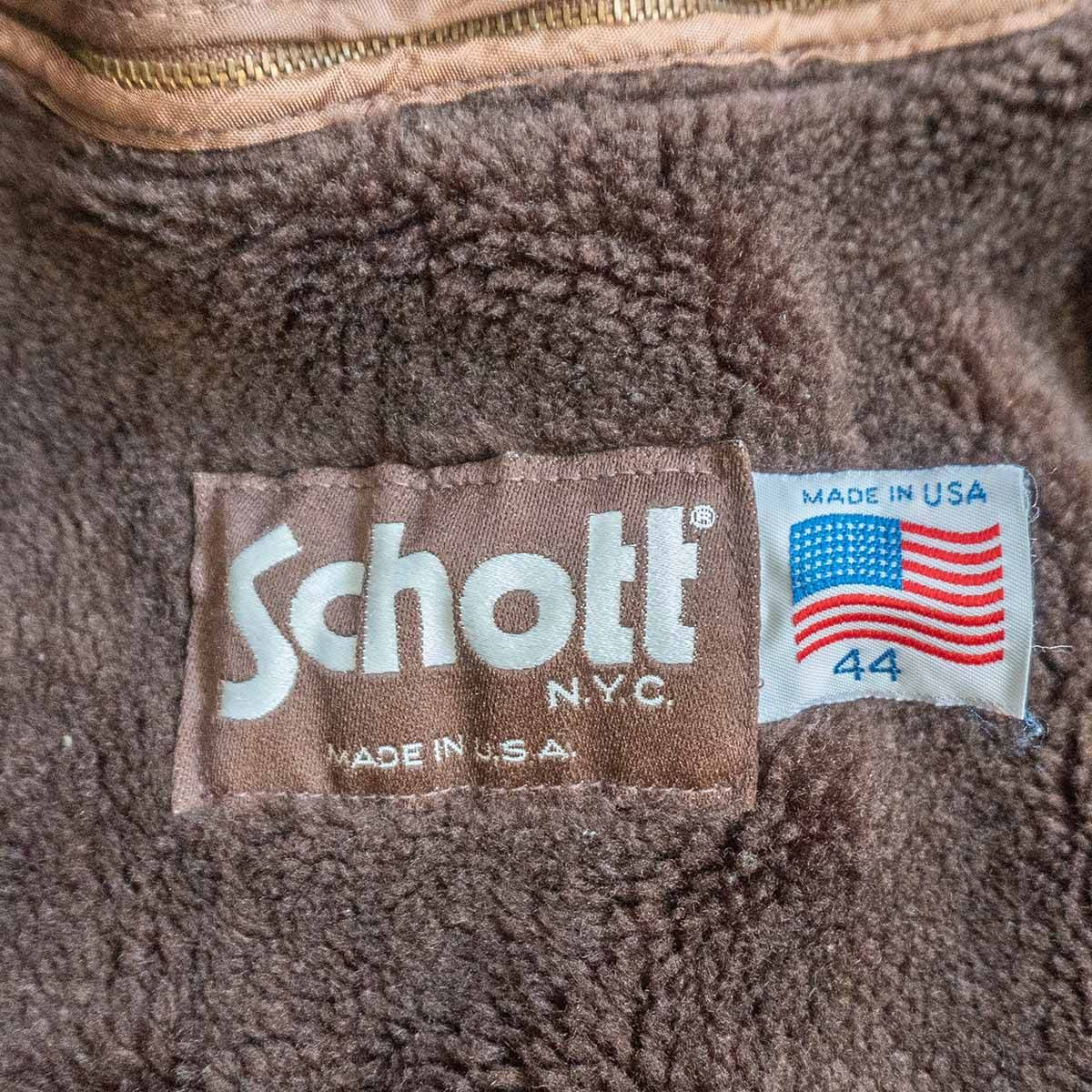 美品/希少✨schott フライトジャケット　G-1 ブラウン　184SM 44 Schott ショット G-1 レザーフライトジャケット 42 茶 90s