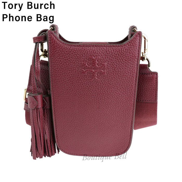 TORY BURCH トリーバーチ レザー ショルダーバッグ ワインレッド-