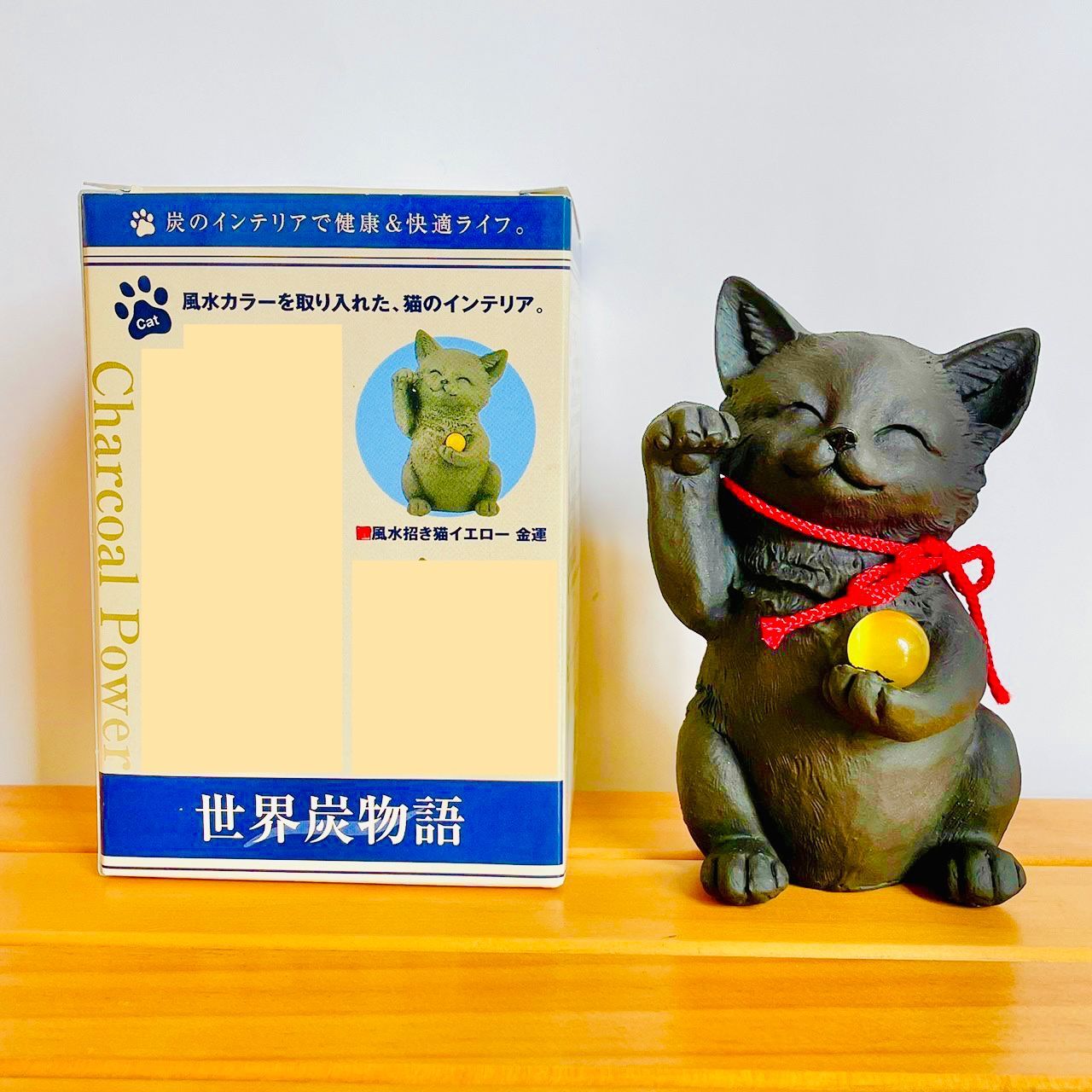 メルカリshops パワー世界炭物語 炭インテリア 金運 送料込 猫