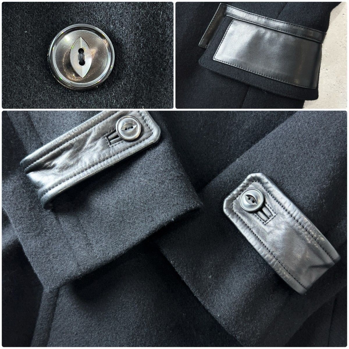 最高峰 ARTISAN アルチザン カシミヤ混 牛革 パイピング メルトン