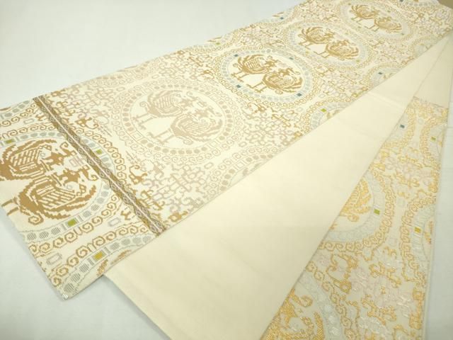 平和屋本店■極上　龍村平蔵製　六通柄　本袋帯　正倉吉鳳文　金糸　逸品　DZAA4773kh5 平和屋本店□極上 龍村平蔵製 六通柄 本袋帯 正倉吉鳳文 金糸 逸品