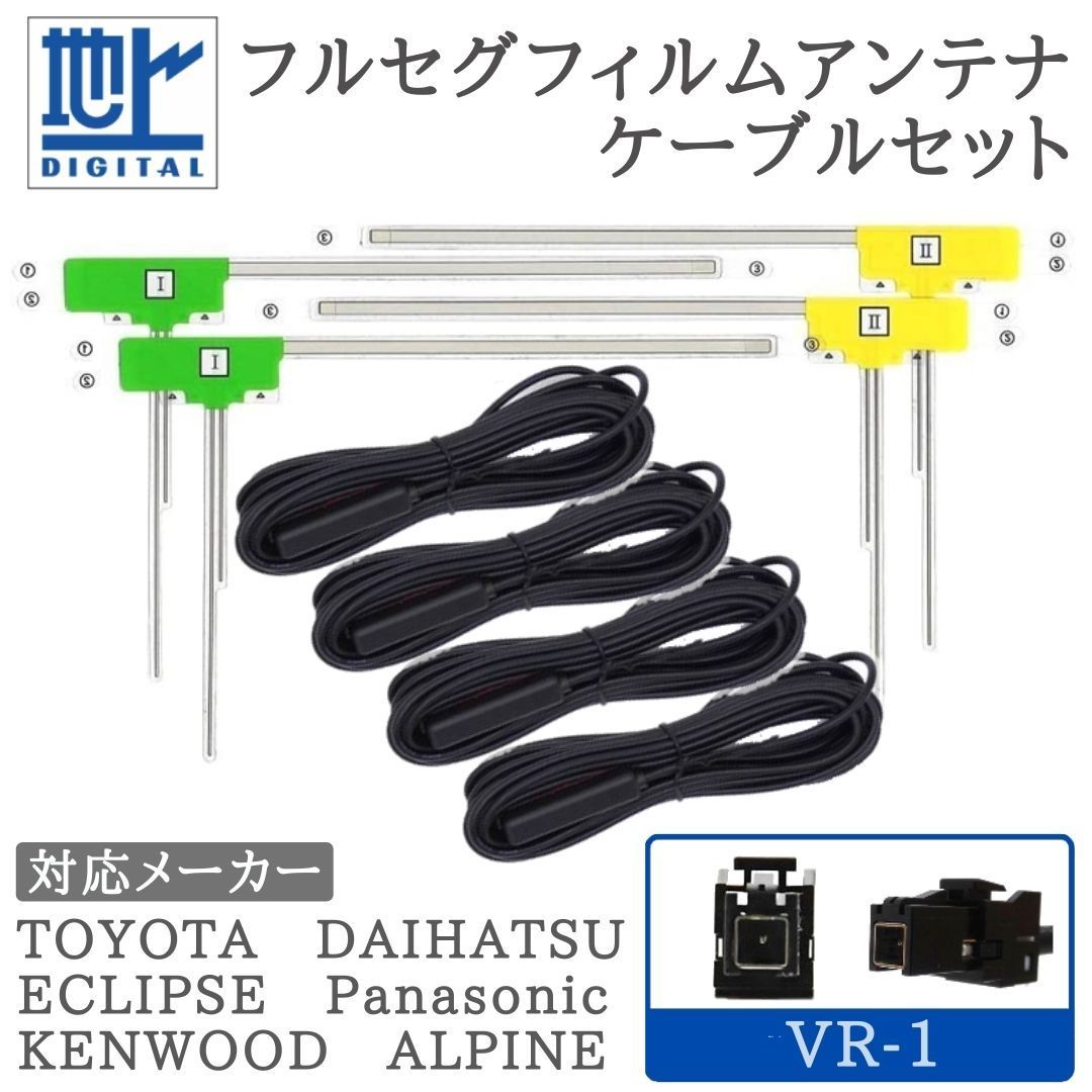パナソニック Panasonic VR-1 地デジ2ch 高感度フィルムアンテナ L型 アンテナコード フルセグ 載せ替え 補修 2枚set 送無 パナソニック カーナビ対応 GPSアンテナ + 地デジ フィルム アンテナ