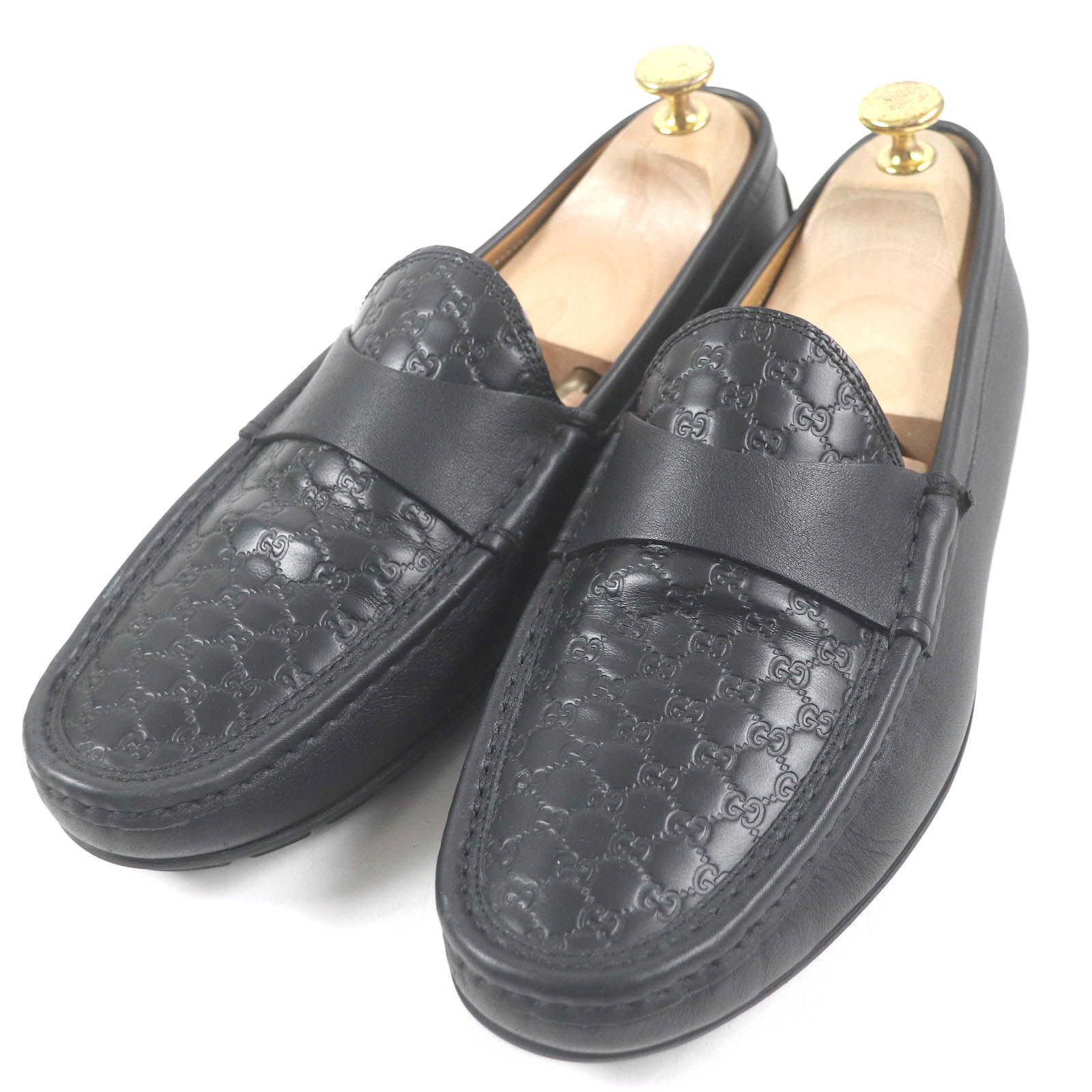 美品□GUCCI グッチ 466904 マイクログッチ GGロゴ総柄 シマレザー 