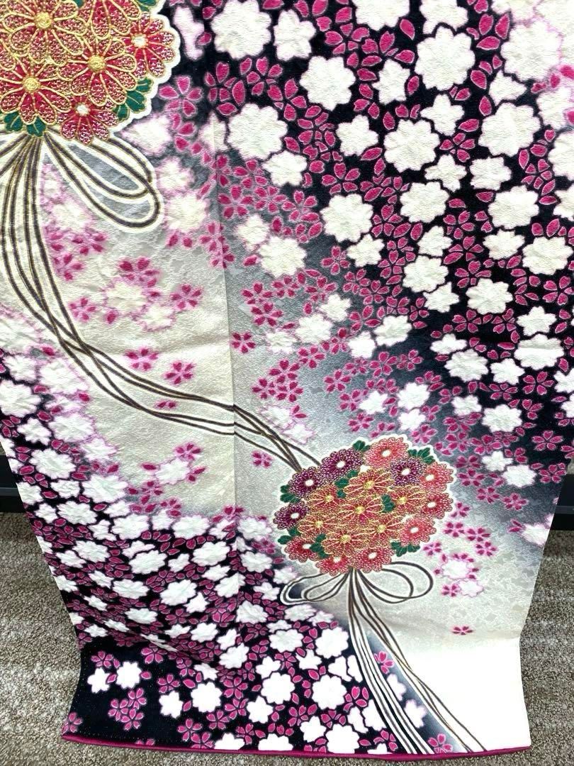 振袖 豪華 桜 金駒 金彩 銀通し 絞り身丈164cm - メルカリ
