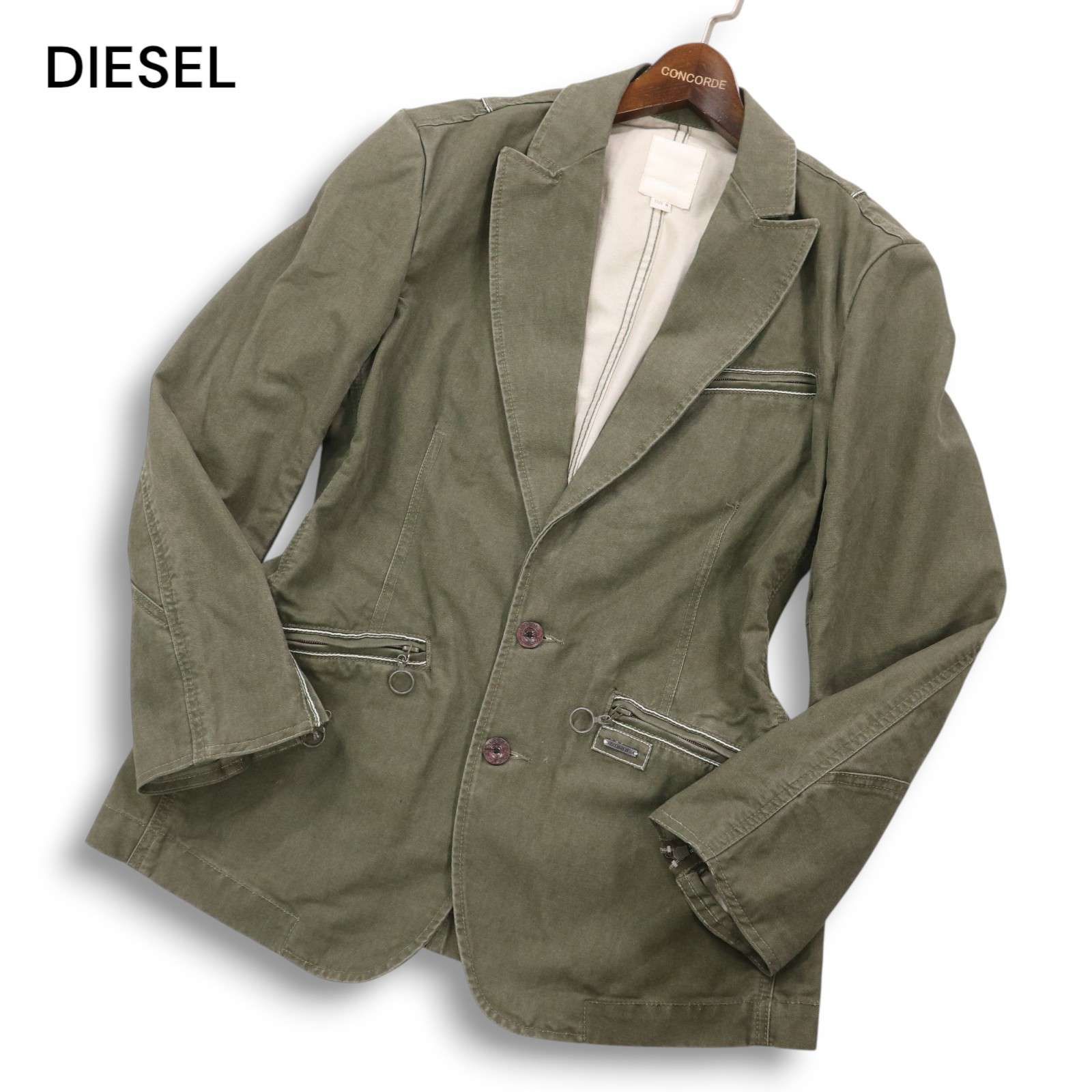 DIESEL ディーゼル 通年 キャンバス地☆ ワーク テーラード ジャケット 