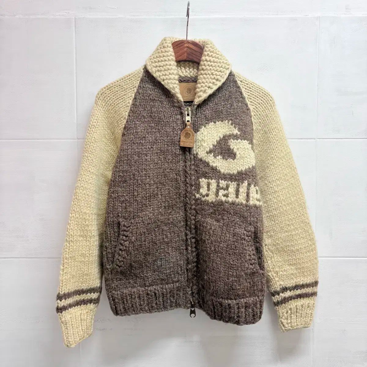【美品】CANADIAN SWEATER ジップアップカウチンニットジャケット 美品】CANADIAN SWEATER ジップアップカウチンニットジャケット