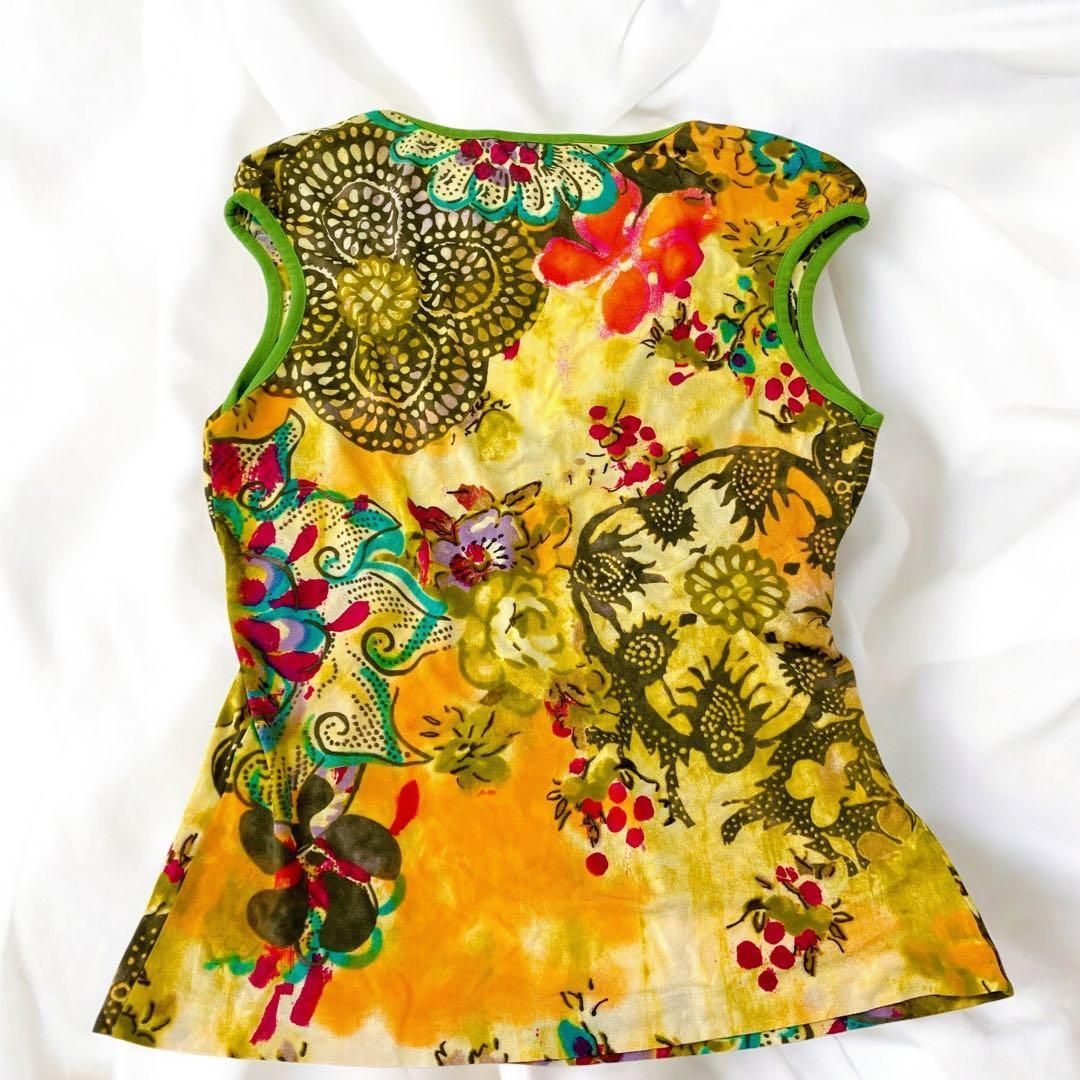 エトロ ノースリーブ トップス 総柄 花柄 44