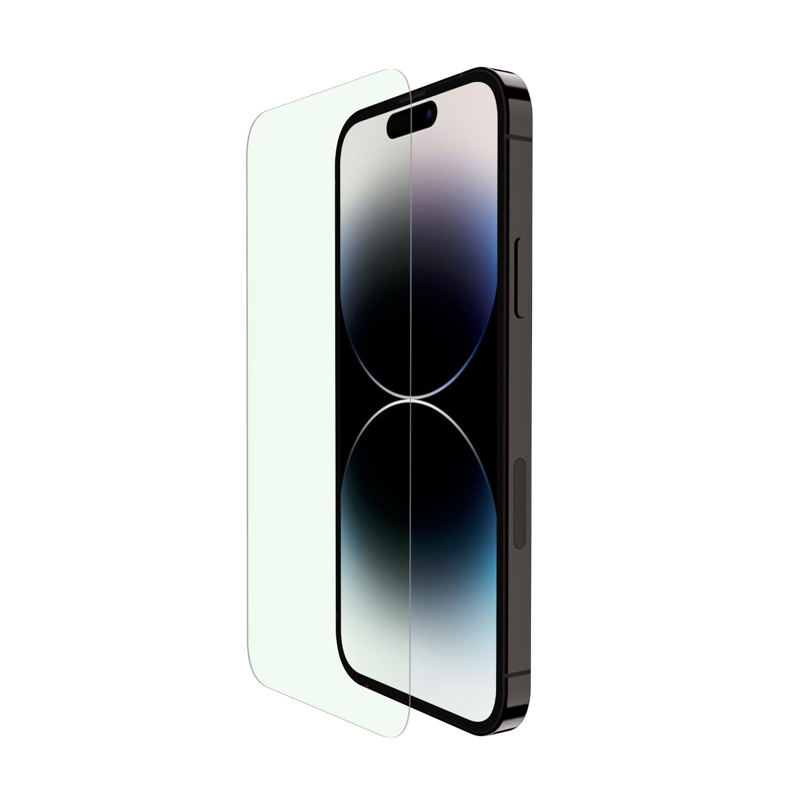 Belkin iPhone 14 Pro 用 保護ガラスフィルム ブルーライトカット 超強化ガラス ドイツSCHOTT製 抗菌 0.29mm 簡単取付キット付き OVA113zz
