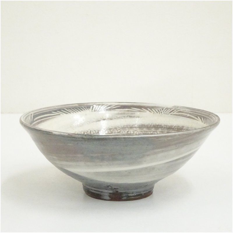 唐津焼 中里隆造 唐津三島茶碗 共箱 茶道 抹茶 おしゃれ 抹茶茶碗 抹茶碗 和食器 レトロ 茶器 骨董 茶わん 茶会 茶の湯 5月 春