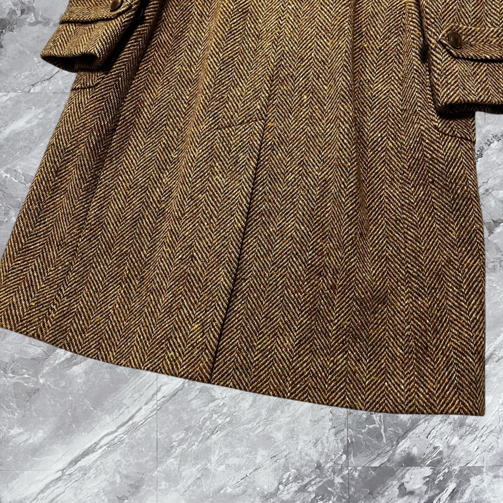 ラルフローレン　ヘリンボーン ダブルボタンチェスターコート ロングコート L ラルフローレン ヘリンボーン ダブルボタンチェスターコート