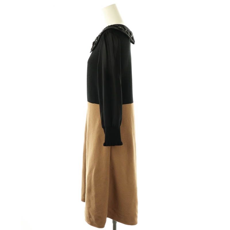 トゥービーシック TO BE CHIC ニットワンピース バイカラー 装飾