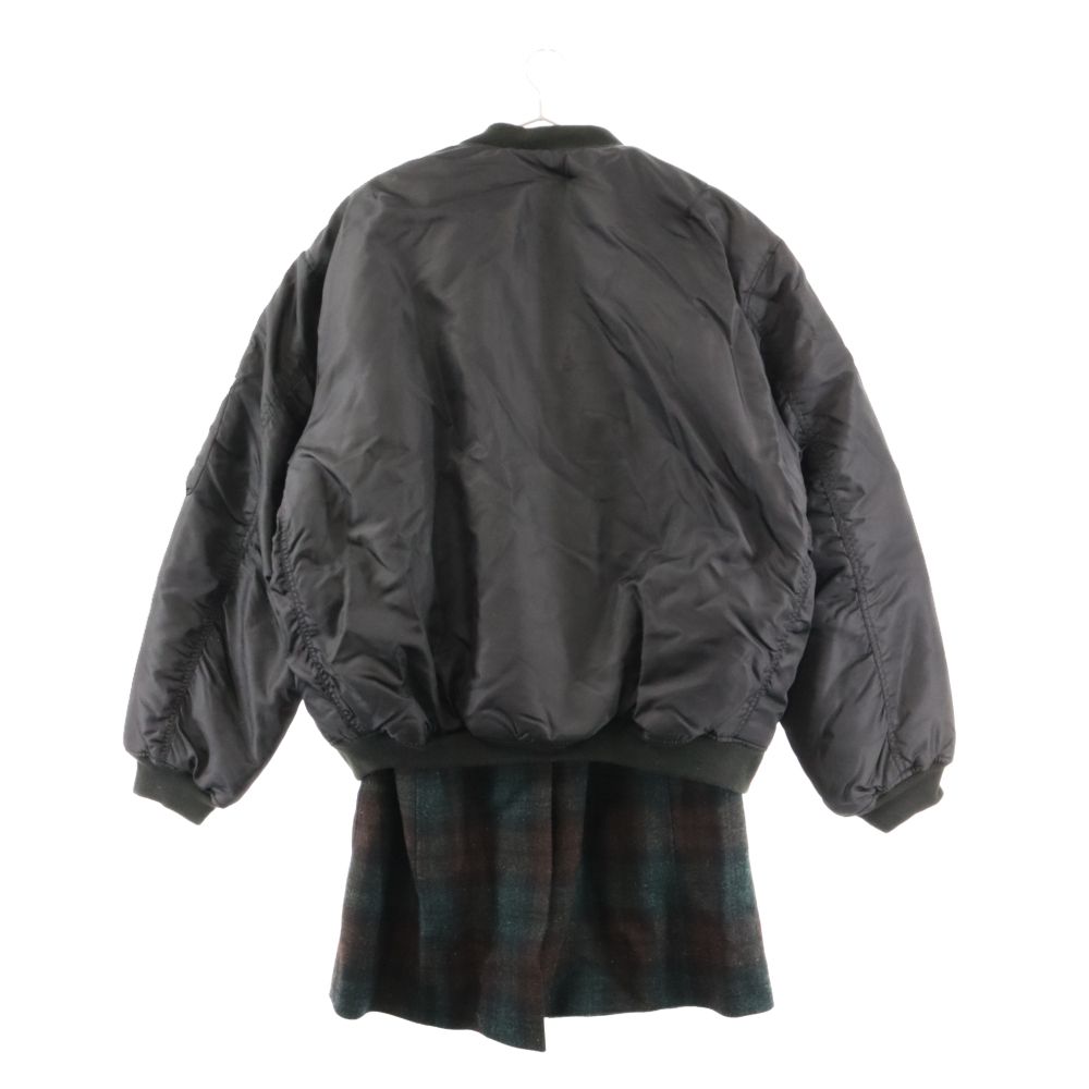 RAF SIMONS (ラフシモンズ) 20AW NYLON PATCHED BOMBER WITH WOOL ELONGATION 202-620  ワッペン パッチ付き レイヤード ドッキング ブルゾン ボンバージャケット ブラック - メルカリ