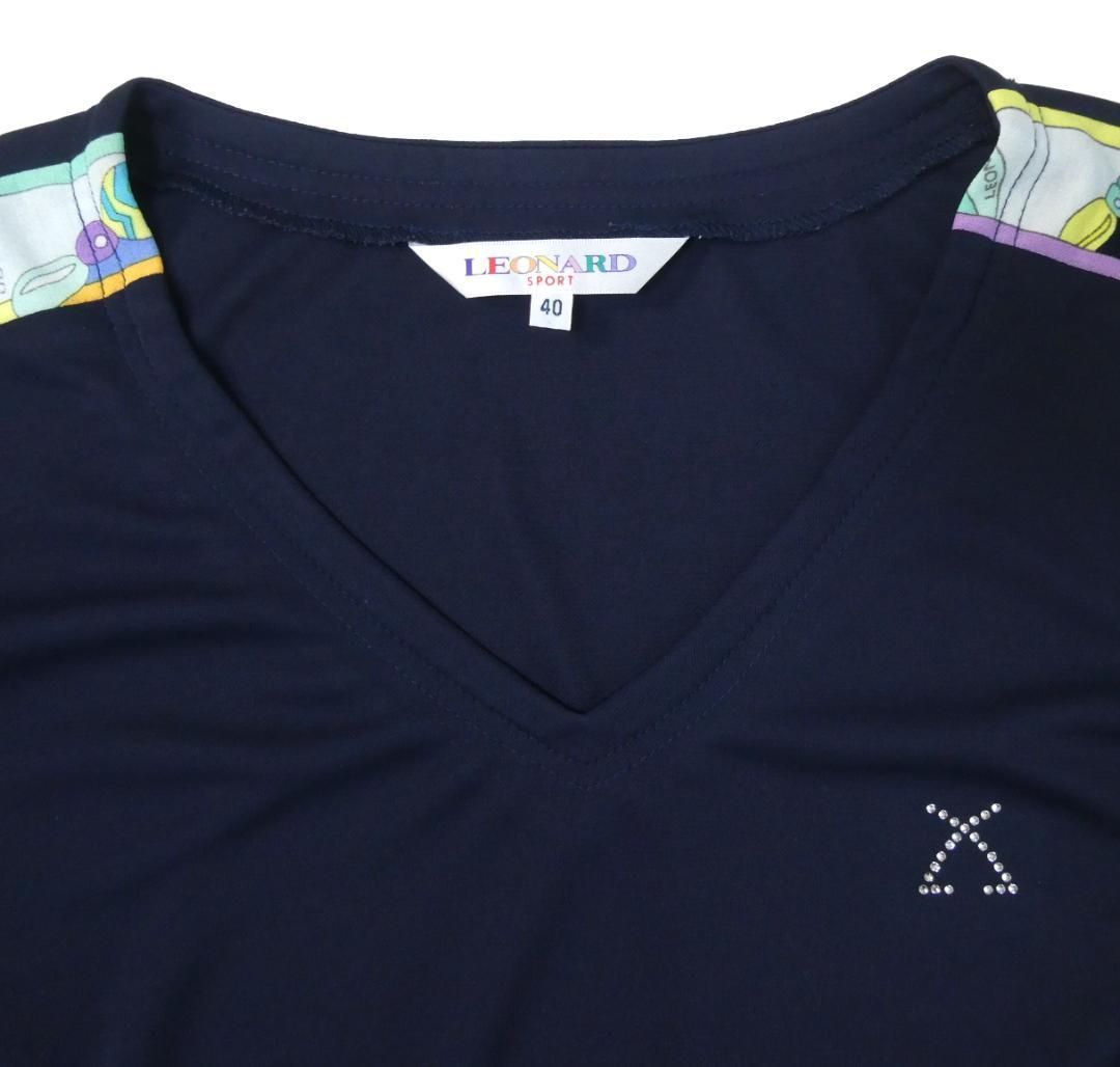美品 レオナールスポーツ LEONARD SPORT カットソー Tシャツ 花柄